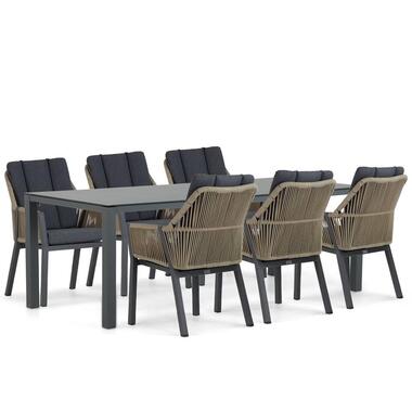 Tuinset 6 personen 220 cm Kunststof Grijs Lifestyle Garden Furniture product