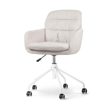 Nolon Nout-Mia Bureaustoel Beige - met Armleuning - Wit