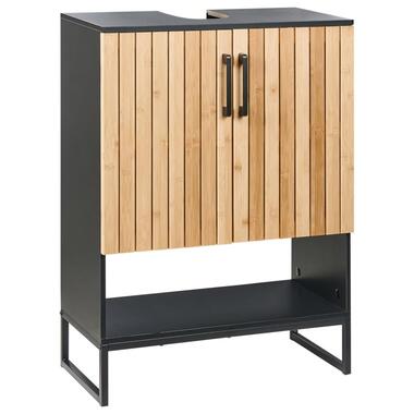 MISCANTI - Wastafelkast - Lichtbruin/Zwart - Bamboehout
