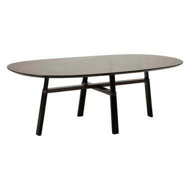 Hioshop Cross Dan-Form eetkamertafel 75x220cm fineer essen zwart