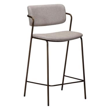 Hioshop Zed Dan-Form counterstoel met armleuningen bouclé lichtgrijs