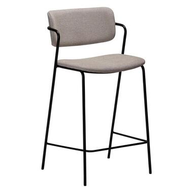 Hioshop Zed Dan-Form counterstoel met armleuningen bouclé lichtgrijs