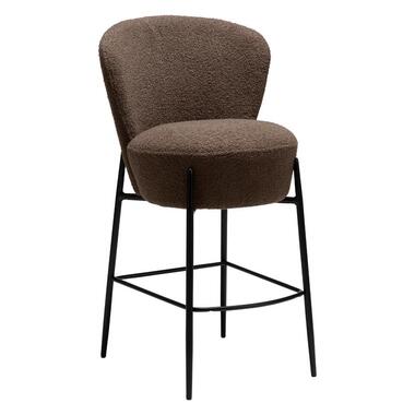 Hioshop Orbit Dan-Form counterstoel bouclé bruin