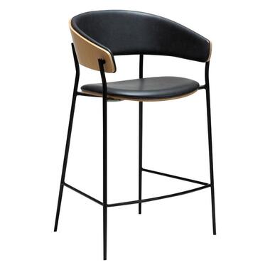 Hioshop Crib Dan-Form counterstoel met armleuningen fineer eik- PU-kunstleer