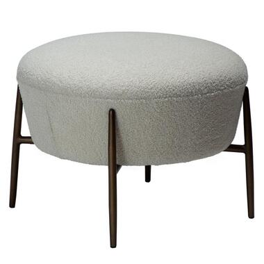 Hioshop Orbit Dan-Form poef bouclé wit