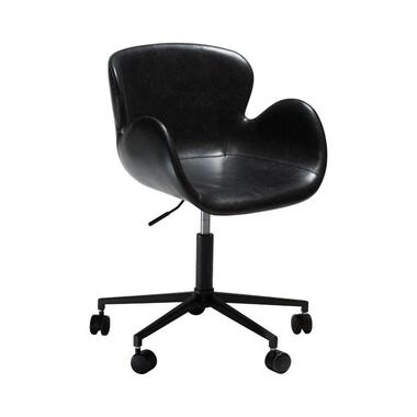 Hioshop Gaia Dan-Form kantoorstoel met armleuningen PU-kunstleer zwart