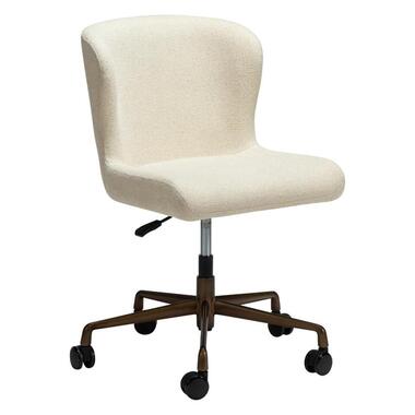 Hioshop Glam Dan-Form kantoorstoel bouclé offwhite