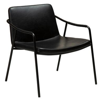 Hioshop Boto Dan-Form fauteuil met armleuningen PU-kunstleer zwart