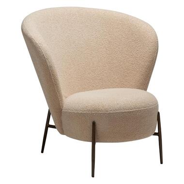 Hioshop Orbit Dan-Form fauteuil bouclé offwhite