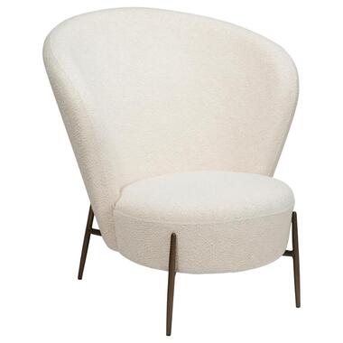 Hioshop Orbit Dan-Form fauteuil bouclé wit