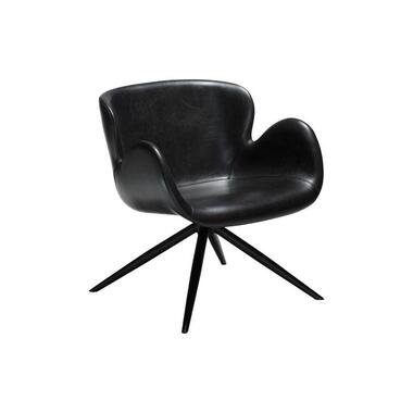 Hioshop Gaia Dan-Form fauteuil met armleuningen PU-kunstleer zwart