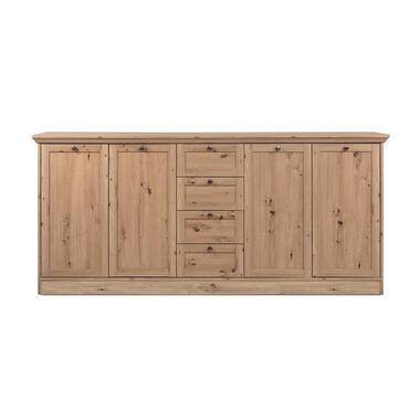 CALICOSY - Buffetkast met 4 deuren en 4 lades TIMBER - Eik - 40x200x90 cm