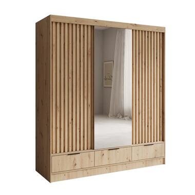Meubella - Venn - Kledingkast met schuifdeuren - Eiken - 180x60x204 cm product