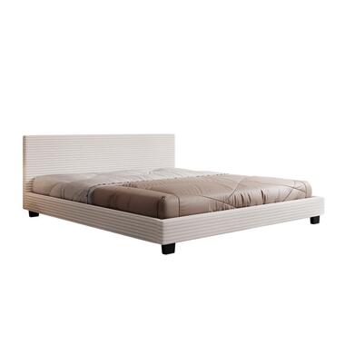 Meubella - Tweepersoonsbed George - Beige ribstof - 180x200 cm product