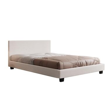 Meubella - Tweepersoonsbed George - Beige ribstof - 140x200 cm product