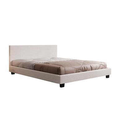 Meubella - Tweepersoonsbed George - Beige ribstof - 160x200 cm product
