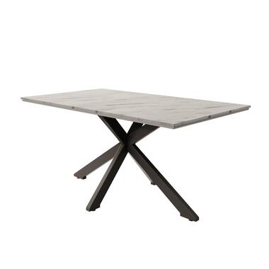 Meubella - Eetkamertafel Wabe - Wit marmerlook - 160 cm product