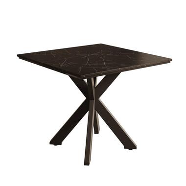 Meubella - Eetkamertafel Pacey - Zwart marmerlook - 90 cm product