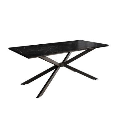 Meubella - Eetkamertafel Faithley - Zwart marmerlook - 190 cm product
