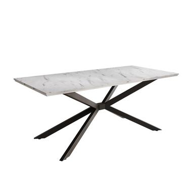 Meubella - Eetkamertafel Faithley - Wit marmerlook - 190 cm product