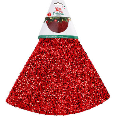 Kerstboomrok - rood - 90 cm - pailletten