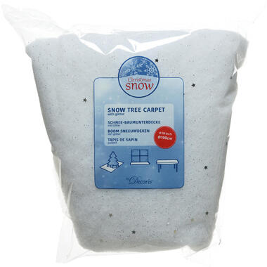 Decoris Kerstboomrok - wit - glitter - D100 cm