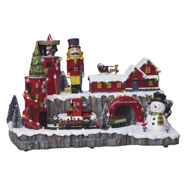 Feeric Christmas Kerstdorp kerstmarkt -licht, beweging, muziek