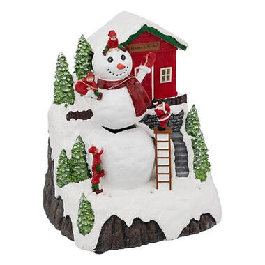 Feeric Christmas Kerstdorp - huis- met beweging en licht - 26 cm