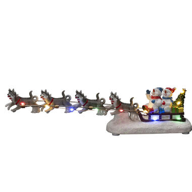 Konstsmide Kerstman in slee beeldje - met verlichting - 37,5 cm