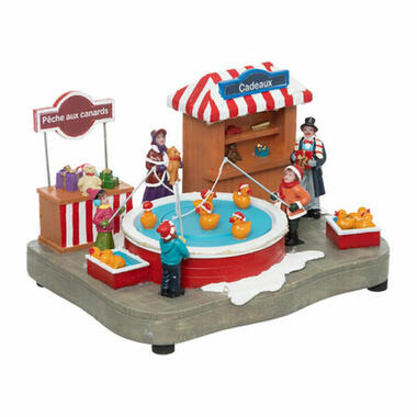 Feeric Christmas Kerstdorp tafereel - vijver - 22,5 cm - verlicht