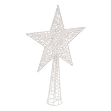 Feeric Christmas Kerstboom piek ster wit kunststof 37,5 cm