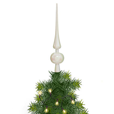 Atmosphera kerstboom piek wit plastic H28 cm