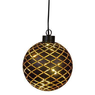 Anna's Collection Kerst hanger kerstbal Goud 10 cm 8 LED