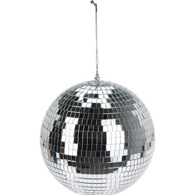 House of Seasons Grote discobal kerstbal - zilver - 25 cm - foam