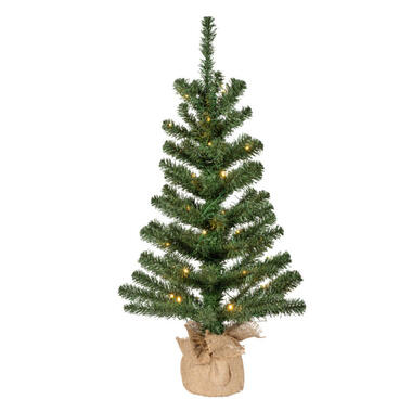 Bellatio Decorations Kunst kerstboom - H75 cm - met verlichting