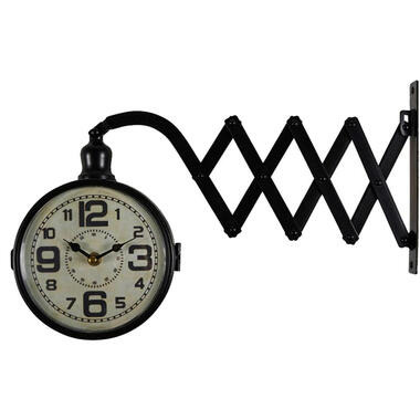 Ostaria Wandklok/muur klok - stretch - station - D16 cm - metaal