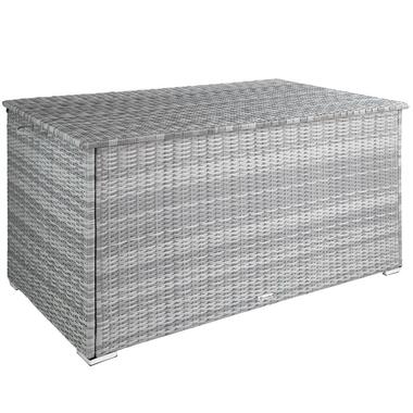 tectake Kussenbox Oslo met aluminium frame 145x82,5x79,5cm, Lichtgrijs