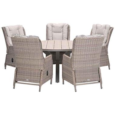 Garden Impressions Marbella verstelb. tuinset 6-delig -Tulli tuintafel