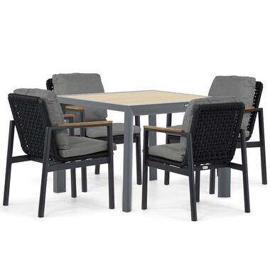 Tuinset 4 personen 100 cm Aluminium/rope Grijs Coco Ralph/Borello