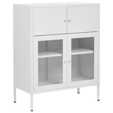 ESHOLT - Vitrinekast - Wit - IJzer