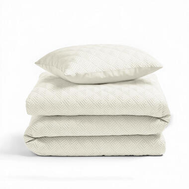 Dekbedovertrek Milano 140x200 - Fluweelzacht Uni Design - Crème