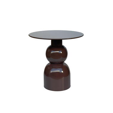 Bijzettafel Rond Bruin Staal 50x49,5x52,5cm Brix