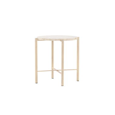 Salontafel Beige Metaal - 40x40x45cm - Sandhamn