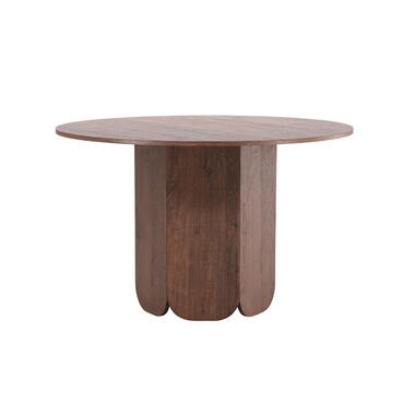 Eettafel Rond - Donkerbruin - 120x120x75cm - Tekla