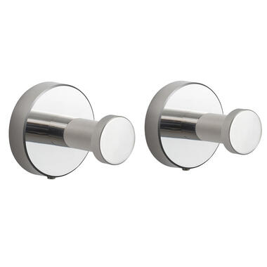 VDN Stainless Handdoekhaakjes chroom - Ophanghaakjes - 2 Stuks