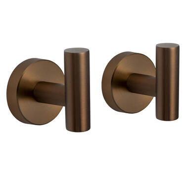VDN Stainless Handdoekhaakjes koper - Ophanghaakjes - 2 Stuks