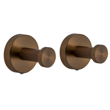 VDN Stainless Handdoekhaakjes koper - Ophanghaakjes - 2 Stuks