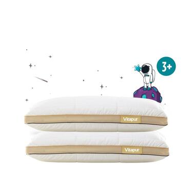 Vitapur Kinderkussen - Traagschuim vulling - 40x60 cm - 2 stuks