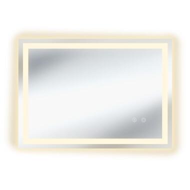 tectake LED-badkamerspiegel Clara, dimbaar, met 3 lichtkleuren, Antraciet