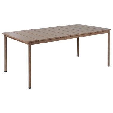 FLAVIA - Tuintafel - Donkerhout - Aluminium